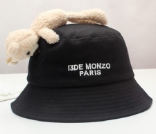 Little Bear Pot Hat Puppy Bear Fisherman Hat  Custom Logo Embroidered Cotton Fisherman Bucket Hat